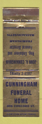 Matchbook Cover - Cunningham Funeral Home Framingham MA