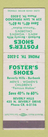 Matchbook Cover - Foster's Shoes Burbank Beverly Hills CA
