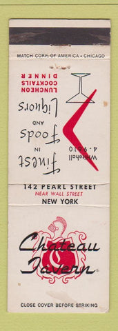 Matchbook Cover - Chateau Tavern New York City WEAR