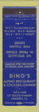 Matchbook Cover - Dino's Alpino Restaurant Chicago IL Italian