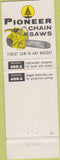 Matchbook Cover - Pioneer Shain Saws Fairfield PA