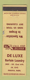 Matchbook Cover - De Luxe Curtain Laundry Omaha NE WEAR