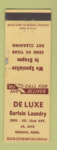 Matchbook Cover - De Luxe Curtain Laundry Omaha NE WEAR