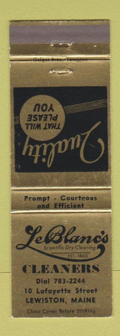 Matchbook Cover - Le Blanc's Cleaners Lewiston ME
