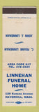 Matchbook Cover - Linnehan Funeral Home Haverhill MA WEAR