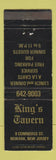 Matchbook Cover - King's Tavern Newark NJ
