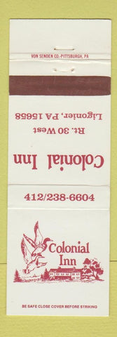 Matchbook Cover - Colonial Inn Ligonier PA