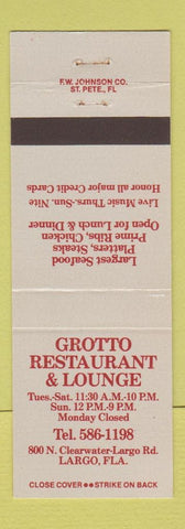 Matchbook Cover - Grotto Restaurant Lounge Largo FL