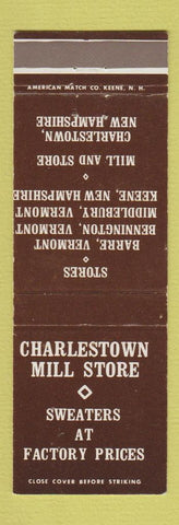 Matchbook Cover - Charlestown Mill Store Sweaters NH