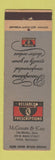 Matchbook Cover - McGowan & Koss Drug Store Rexall Ionia MI