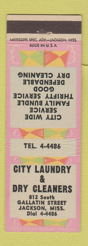 Matchbook Cover - City Laundry Dry Cleaners Jackson MS