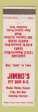 Matchbook Cover - Jimbo's Pit BBQ Winter Haven Tampa Lakeland FL