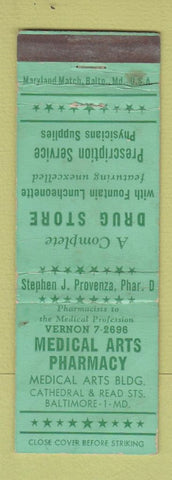 Matchbook Cover - Medical Arts Pharmacy Baltimore MD WORN