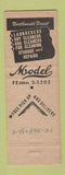 Matchbook Cover - Model Laundry Minneapolis MN