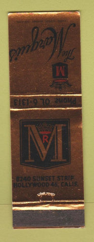 Matchbook Cover - The Marquis Hollywood CA