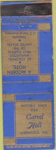 Matchbook Cover - Carvel Hall Annapolis MD