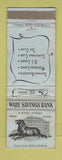 Matchbook Cover - Ware Savings Bank MA WORN