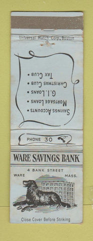 Matchbook Cover - Ware Savings Bank MA WORN