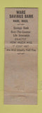 Matchbook Cover - Ware Savings Bank MA WORN