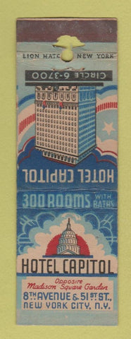 Matchbook Cover - Hotel Capitol New York City WORN
