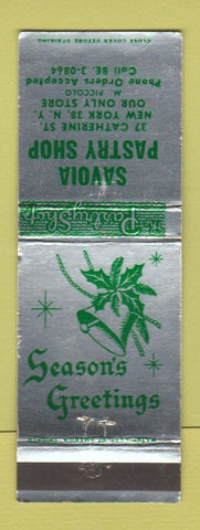 Matchbook Cover - Savoia Pastry Shop New York City Christmas WEAR