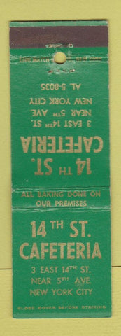 Matchbook Cover - 14th Street Cafeteria New York City WORN