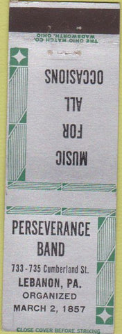 Matchbook Cover - Perseverance Band Lebanon OR