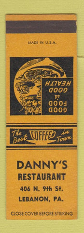 Matchbook Cover - Danny's Restaurant Lebanon PA SAMPLE