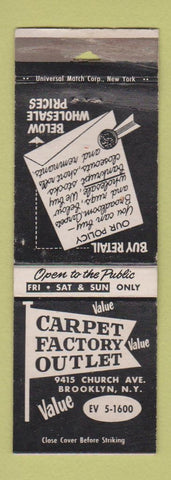 Matchbook Cover - Carpet Factor Outlet Brooklyn NY WORN