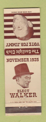 Matchbook Cover - Jimmy Walker Election Gaslight Club New York City REPRODUCTION