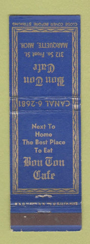 Matchbook Cover - Bon Ton Cafe Marquette MI