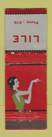 Matchbook Cover - Lile girlie low phone # deco WEAR