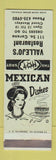 Matchbook Cover - Vallejo's Restaurant Mexican girlie
