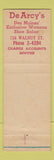 Matchbook Cover - De Arcy's Boot Shop shoes Des Moines IA