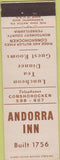 Matchbook Cover - Andorra Inn Conshohocken PA