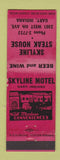 Matchbook Cover - Skyline Steak House Gary IN WEAR motel