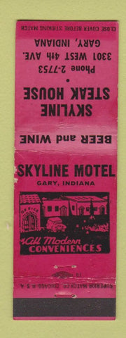 Matchbook Cover - Skyline Steak House Gary IN WEAR motel