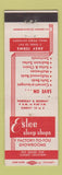 Matchbook Cover - Estee Sleep Shops Chicago La Grange IL Milwaukee WI