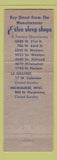 Matchbook Cover - Estee Sleep Shops Chicago La Grange IL Milwaukee WI