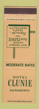 Matchbook Cover - Hotel Clunie Sacramento CA
