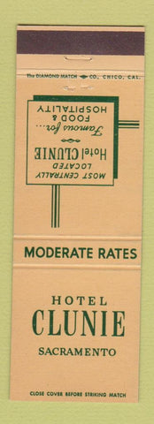 Matchbook Cover - Hotel Clunie Sacramento CA