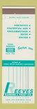 Matchbook Cover - Reeves Bank Trust Bolivar Dover New Philadelphia OH