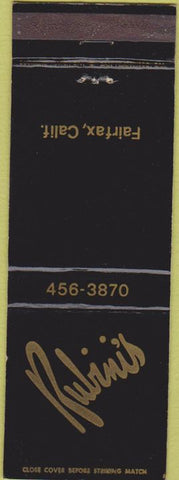 Matchbook Cover - Rubini's Fairfax CA