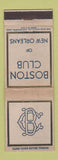 Matchbook Cover - Boston Club of New Orleans LA WEAR