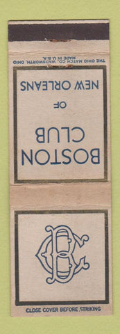 Matchbook Cover - Boston Club of New Orleans LA WEAR