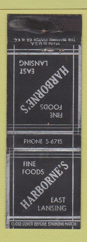 Matchbook Cover - Harborne's East Lansing MI WORN