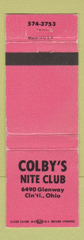 Matchbook Cover - Colby's Nite Club Cincinnati OH