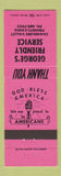 Matchbook Cover - George's Friendly Service Chandlers Valley PA