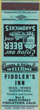 Matchbook Cover - Fiddler's Inn Fiddletown CA