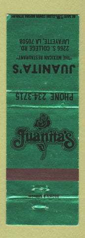 Matchbook Cover - Juanita's Mexican Restaurant Lafayette LA